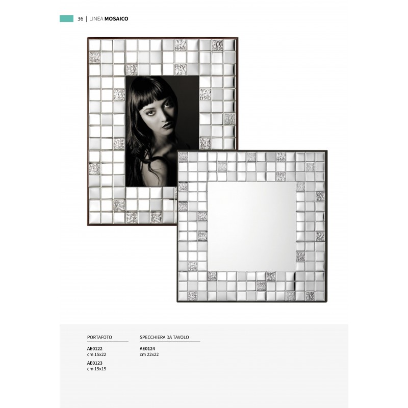 Portafoto Argento e Cornice Specchiera Mosaico ATELIER Codice Prodotto  Atelier AE0123